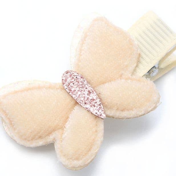 Card of 2 Velvet Butterfly Clips 3.5cm