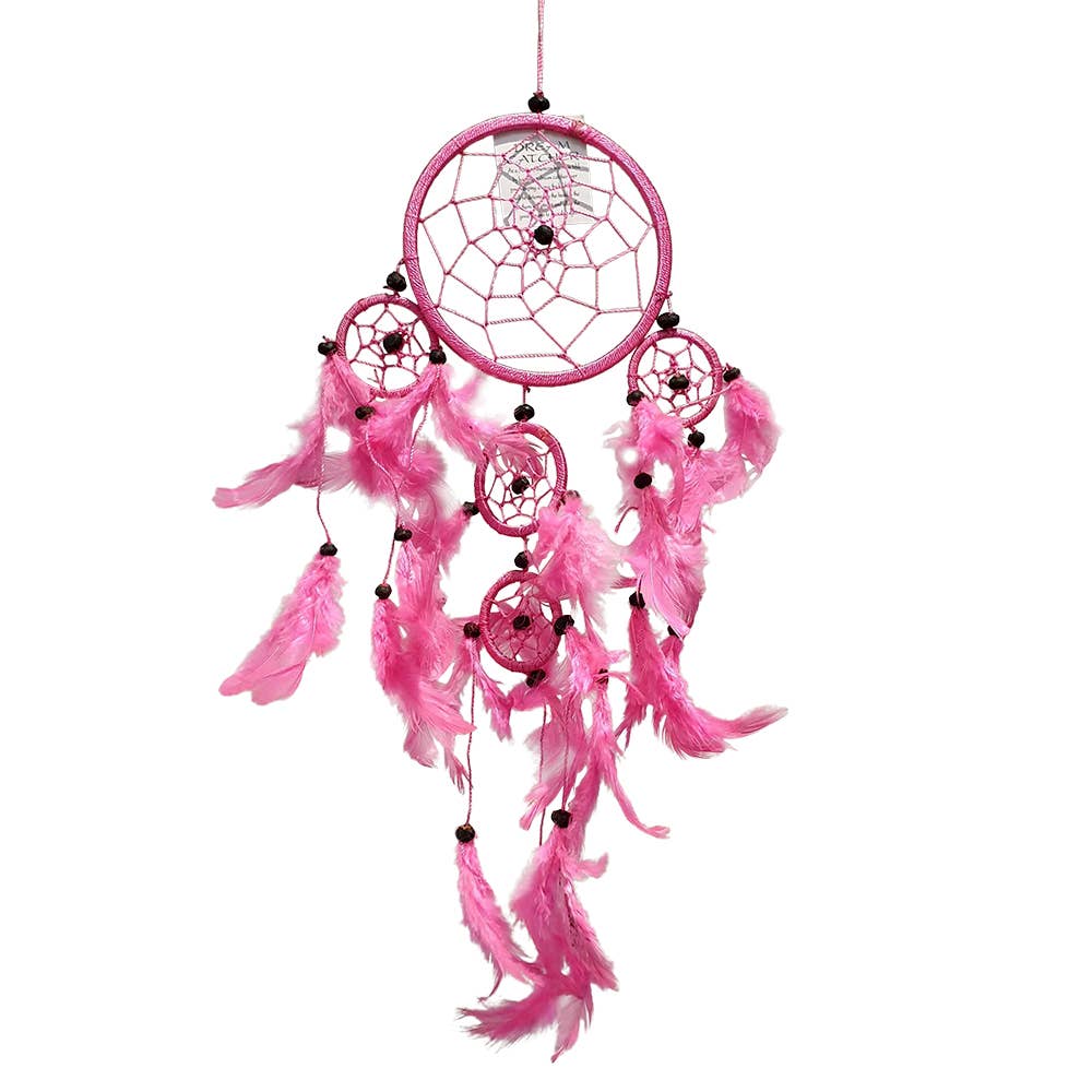 Dream Catcher, 11cm Ring with 4 Smaller Rings: Black