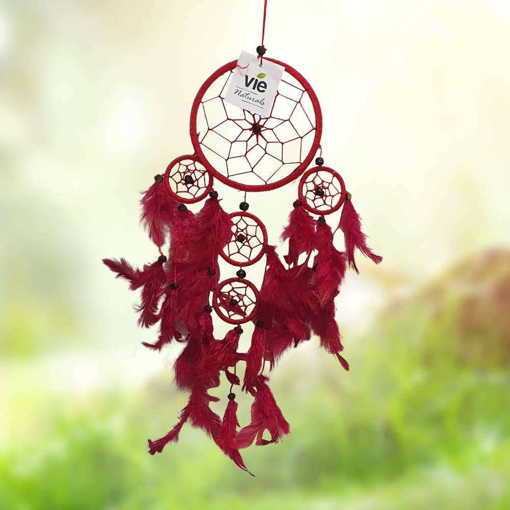 Dream Catcher, 11cm Ring with 4 Smaller Rings: Black
