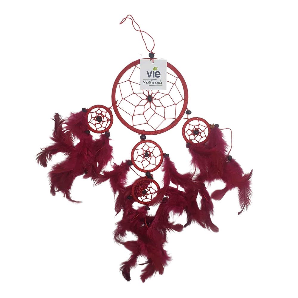 Dream Catcher, 11cm Ring with 4 Smaller Rings: Black