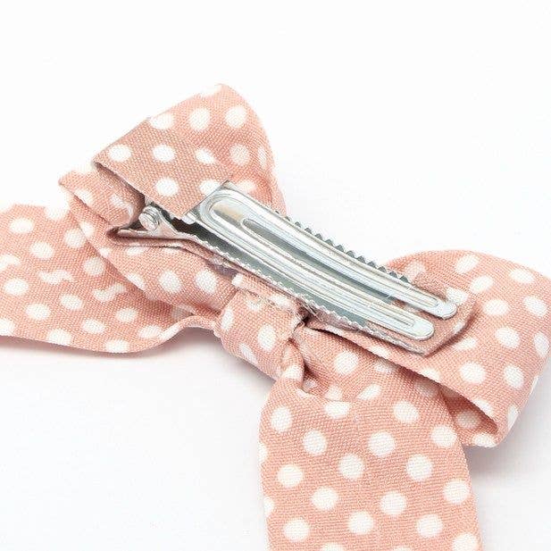 Polka Dot Fabric Bows On A Clip. 5cm