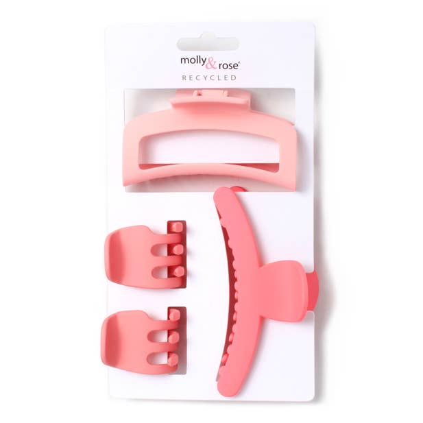 Recycled 4 piece Hair clamp set.