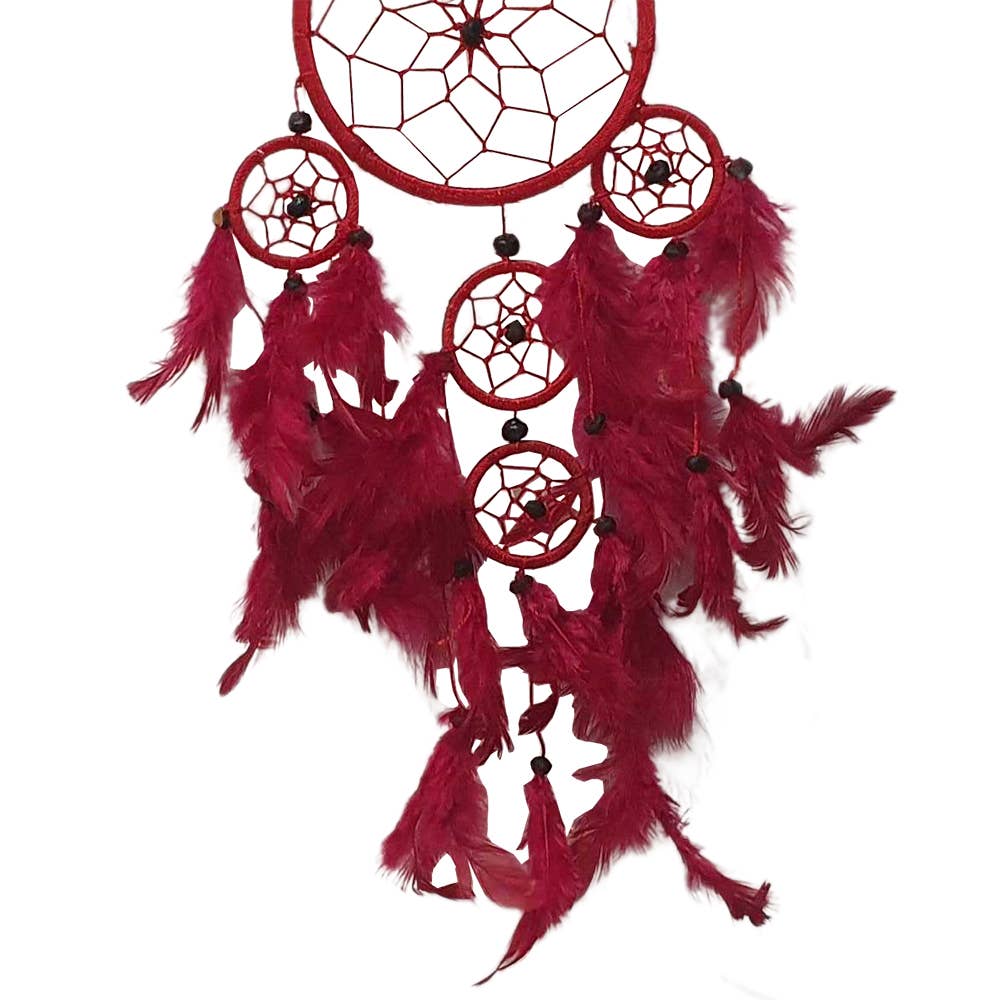 Dream Catcher, 11cm Ring with 4 Smaller Rings: Black
