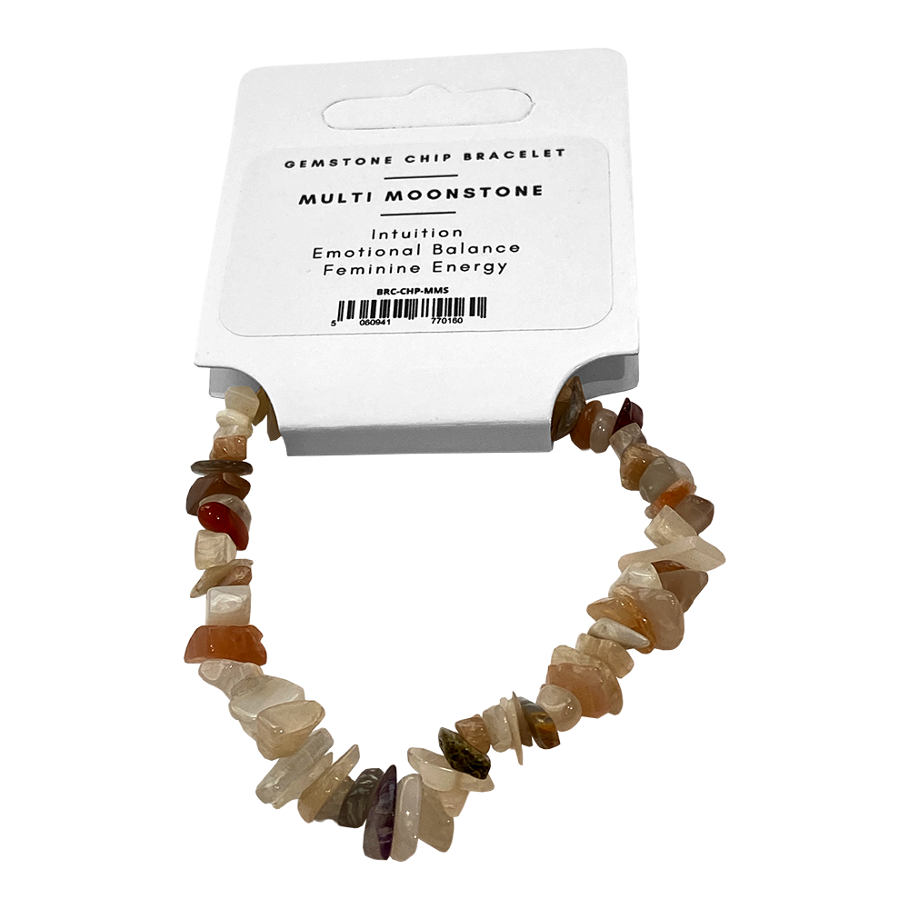 Assorted Gemstone Chip Stretch Bracelet