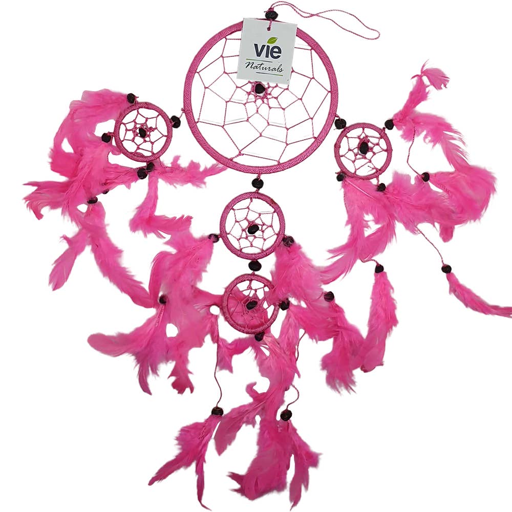 Dream Catcher, 11cm Ring with 4 Smaller Rings: Black