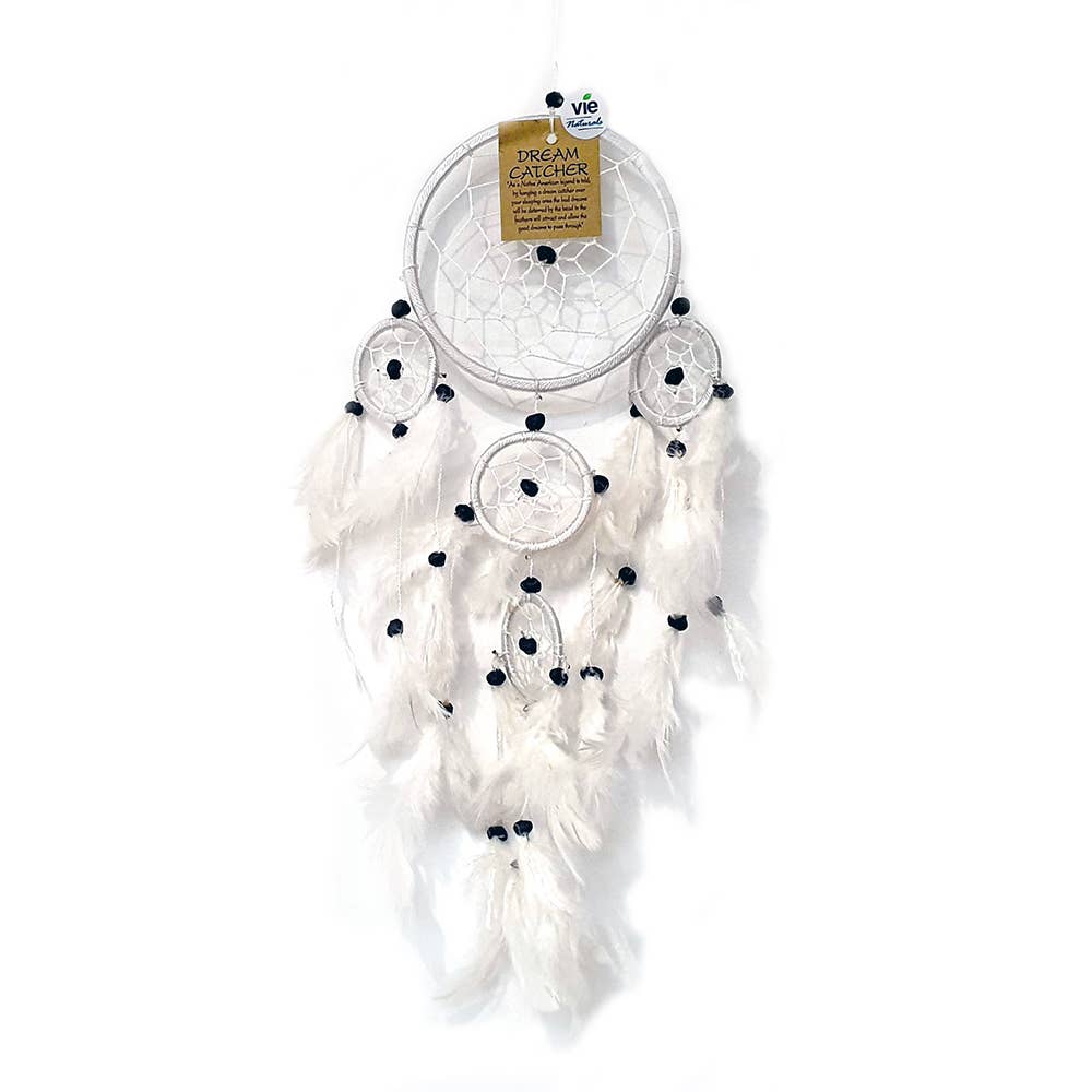 Dream Catcher, 11cm Ring with 4 Smaller Rings: Black