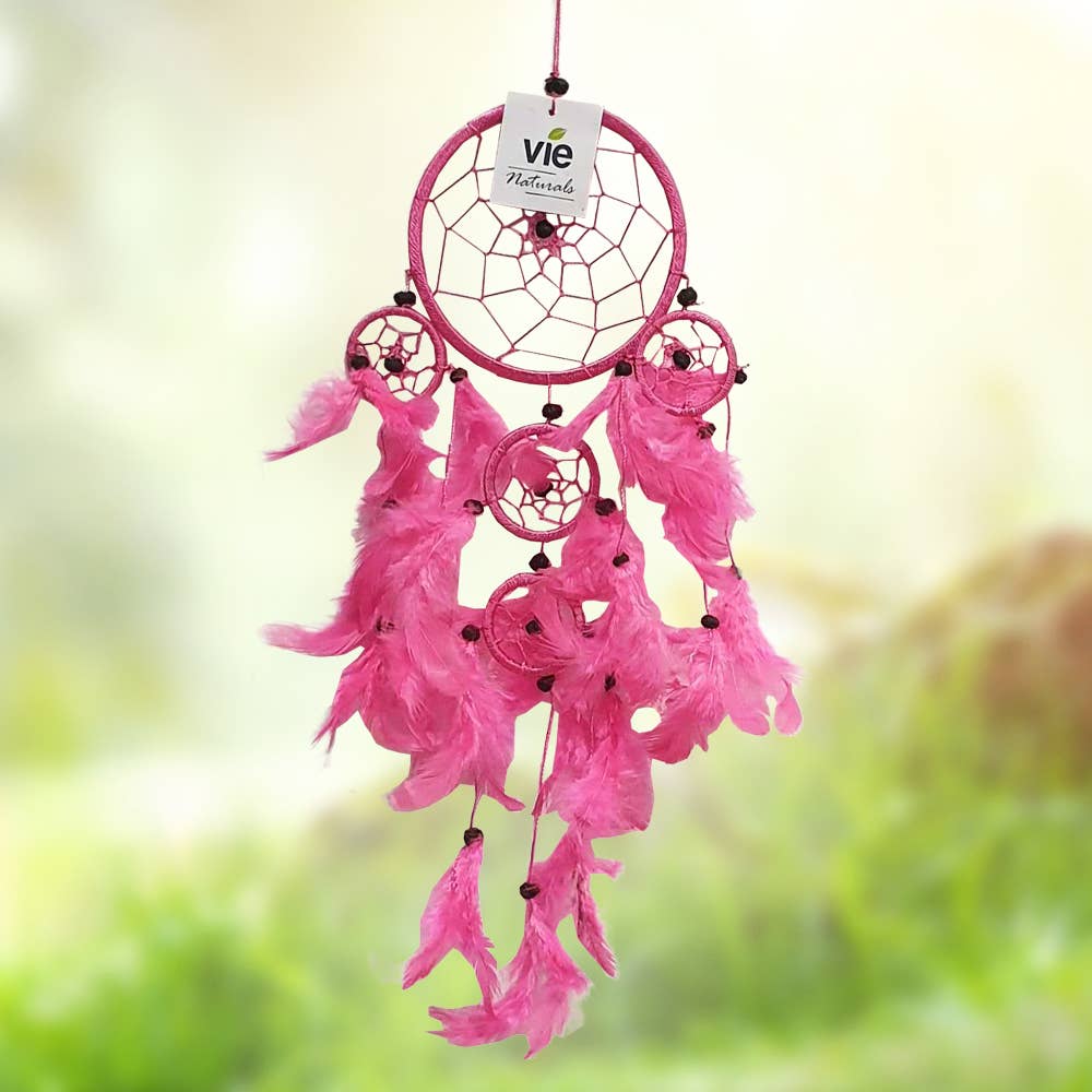 Dream Catcher, 11cm Ring with 4 Smaller Rings: Black