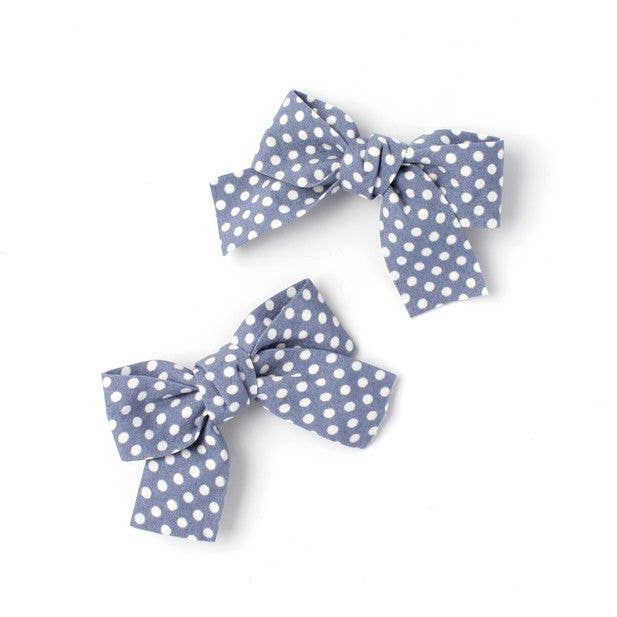 Polka Dot Fabric Bows On A Clip. 5cm