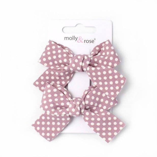 Polka Dot Fabric Bows On A Clip. 5cm