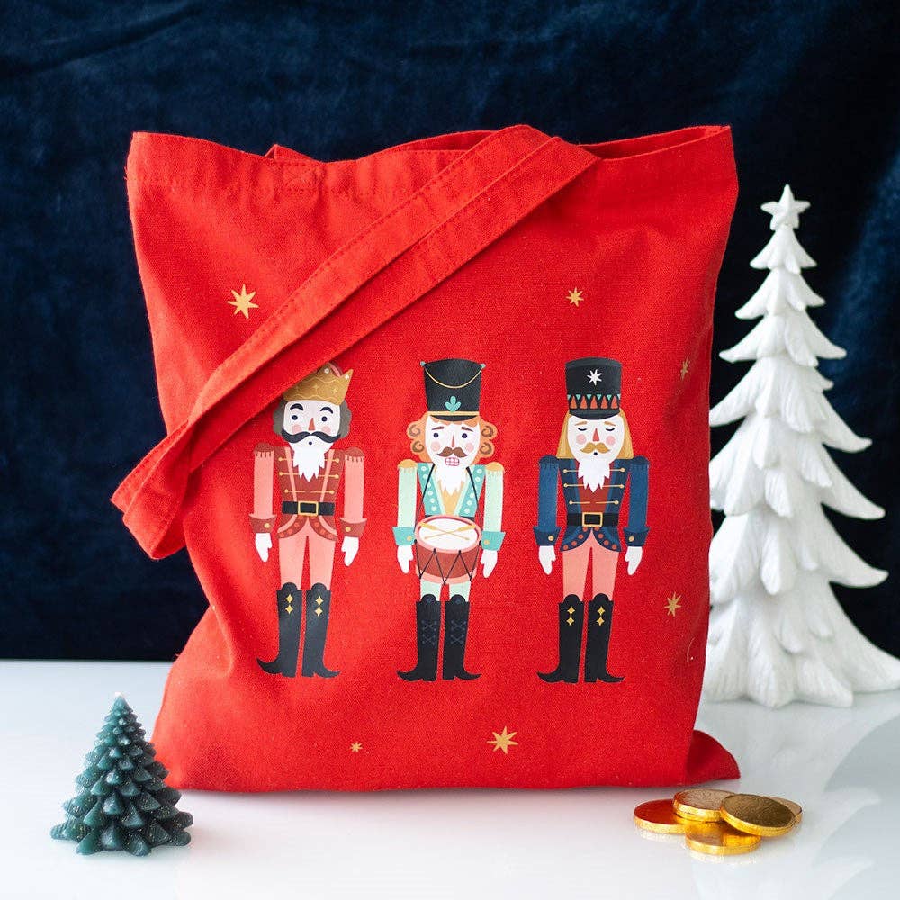 Nutcracker Print Christmas Polycotton Tote Bag