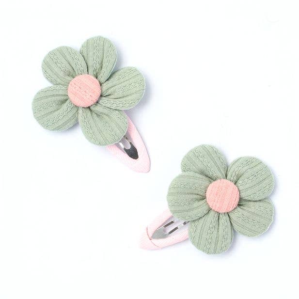 Card of 2 Fabric Flower Sleepies 5cm