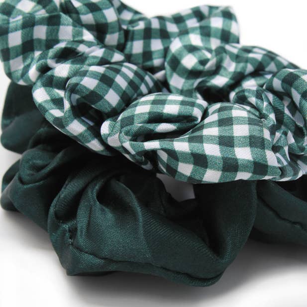 Small - Card of 2 Bottle Green scrunchies